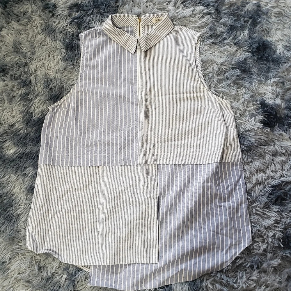River Island Striped Asymmetrical Sleeveless Top